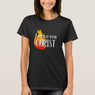 Stylish LIT FOR CHRIST Christian T-Shirt