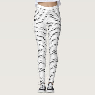 Stylish Little Black Hearts Pattern On White Leggings