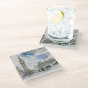 Stylish London Big Ben Glass Coaster – Iconic UK 