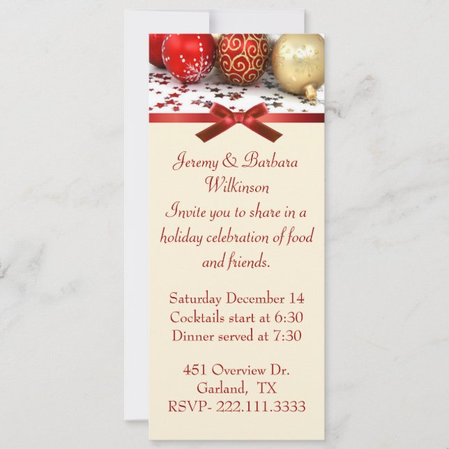 Stylish Long Christmas Party Invitation (Front)