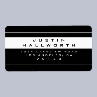 Stylish Looking Black & White Return Address Label