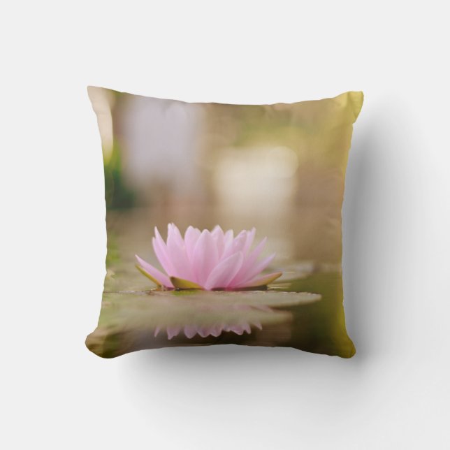 Stylish Lotus Flower Landscape, Zen Cushion (Front)