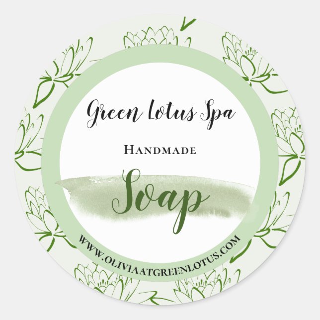 Stylish Lotus Home Business Soap Product Label (Front)