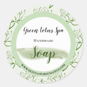 Stylish Lotus Home Business Soap Product Label