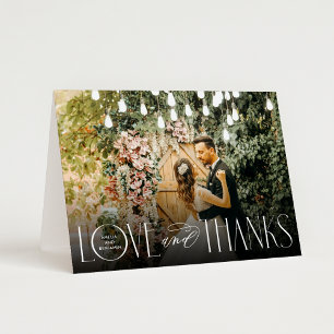 Stylish Love and Thanks Folded Wedding Thank You Card