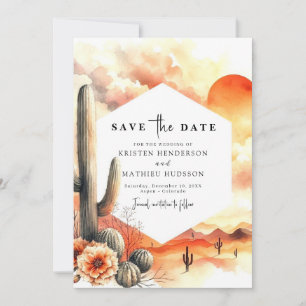 Stylish Lovely Cactus Wedding Save The Date