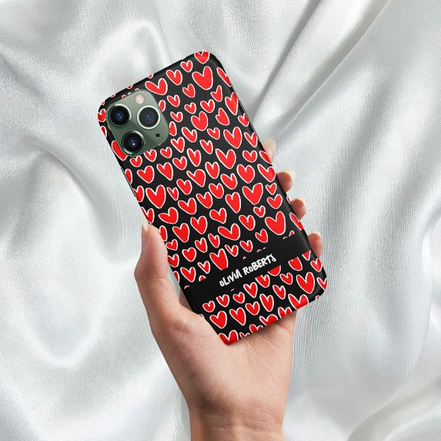 Stylish Loves Red Hearts Pattern Personalised Case-Mate iPhone Case (Creator Uploaded)