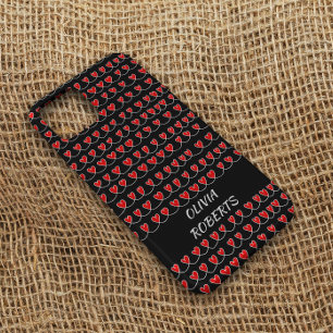 Stylish Loves Red Hearts Pattern Personalized Case-Mate iPhone 14 Case