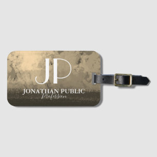 Stylish luxurious chic gold abstract luggage tag