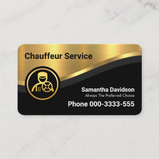 Stylish Luxurious Gold Curve Wave Driving Business Card