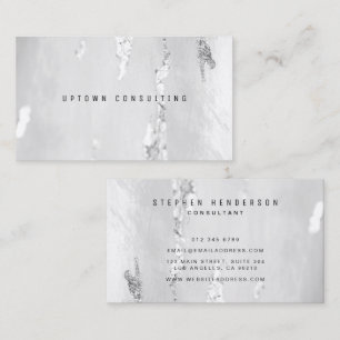 Stylish Luxury Faux Silver Foil Business Cards