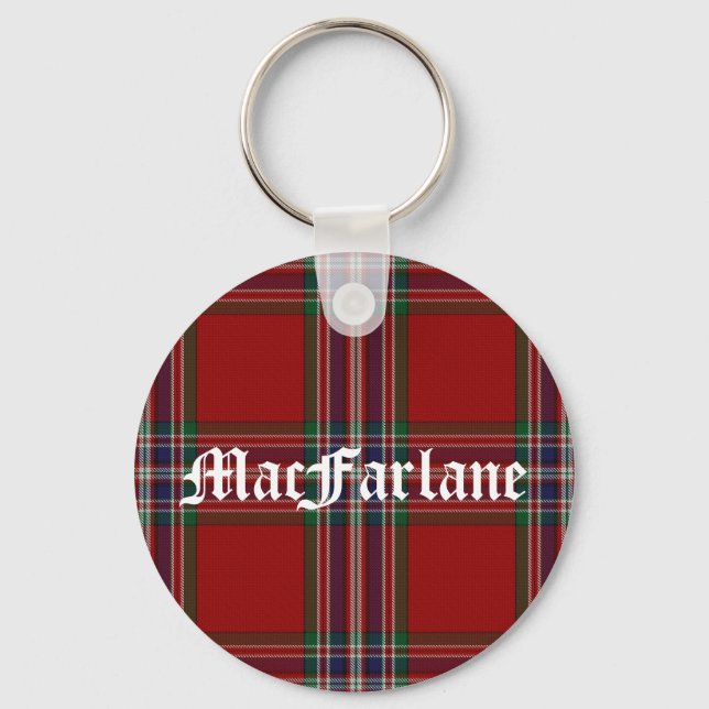 Stylish MacFarlane Tartan Plaid Key Ring (Front)