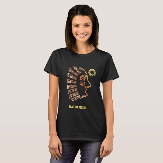 Stylish Machu Picchu Drawing T-Shirt (Front Full)
