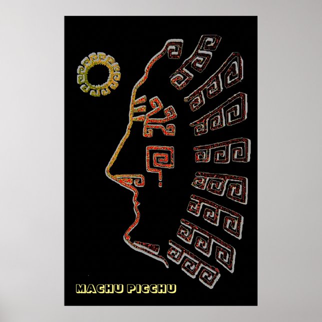 Stylish Machu Picchu Silhouette Poster (Front)