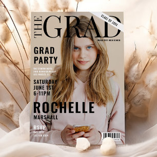 Stylish Magazine Cover Photo Graduation Party Invitation
