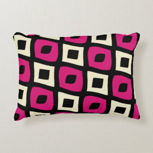 Stylish Magenta Beige Pattern Decorative Cushion
