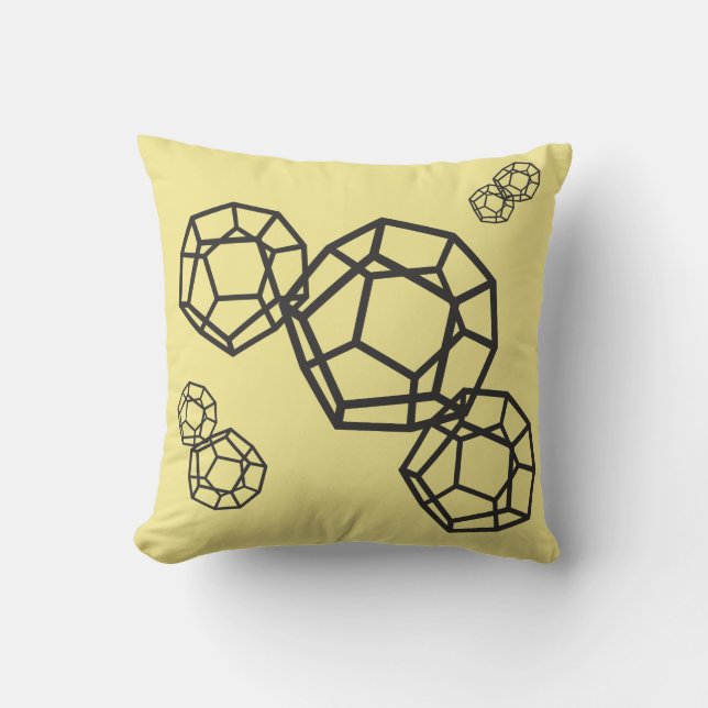 Stylish Magic Dodecahedrons Throw Pillow Cushion (Front)