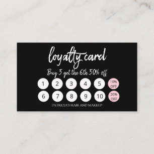 Stylish Makeup Artist Hair Salon 10 Loyalty Card