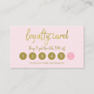 Stylish Makeup Artist Hair Salon 5 Loyalty Card