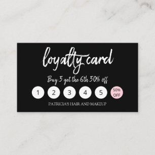 Stylish Makeup Artist Hair Salon 5 Loyalty Card
