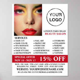 Stylish Makeup Design, Beautician, Beauty Salon Poster