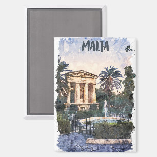 Stylish Malta Mediterranean Vintage Travel Magnet