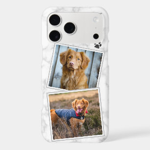 Stylish Marble Monogram Initial Dog Pet Photo