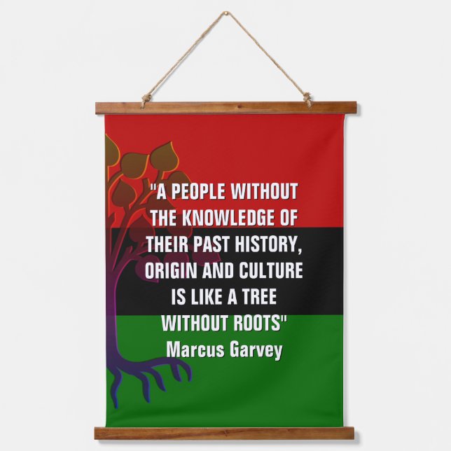 Stylish Marcus Garvey TREE WITHOUT ROOTS Hanging Tapestry (Front)