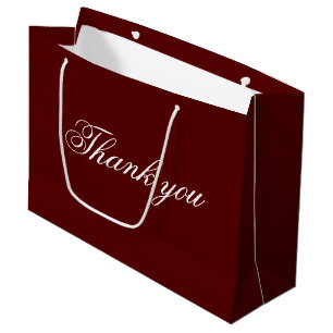 Stylish Maroon Thank You Large Gift Bag Design