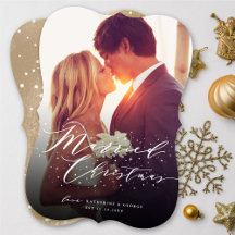 Stylish Married Christmas Sparkles Photo Wedding