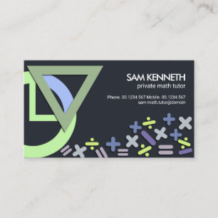 Stylish Math Geometric Symbols Motif Tutor Business Card