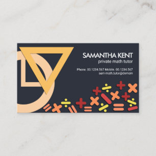 Stylish Mathematics Symbols Motif Private Tutor Business Card
