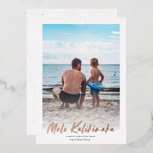 Stylish Mele Kalikimaka Minimal Christmas Foil Holiday Card