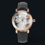 Stylish Memorial 2 Photo In Loving Memory Tribute Watch<br><div class="desc">Remember a loved one with this gorgeous stylish tribute remembrance watch, featuring 2 photographs of your family member or friend, an elegant template with the heading 'In loving memory' their name or relation in handwritten calligraphy script font and their dates. Makes the perfect bereavement gift for someone who is greiving....</div>