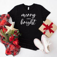 Stylish Merry and Bright Black Holiday Script