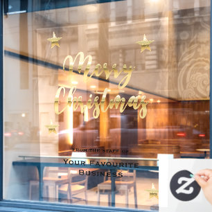 Stylish Merry Christmas metallic gold and black