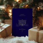Stylish Merry Christmas Navy & Gold Chic Foil Holiday Card<br><div class="desc">Perfect for sharing with friends,  family,  and colleagues,  the elegant design and modern colour palette make it ideal for those who appreciate chic and refined style. Add a memorable,  festive touch to your seasonal wishes with this timeless holiday card!</div>