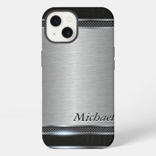 Stylish Metal with Leather Look iPhone Case