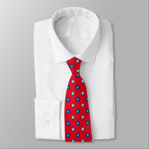 Stylish Metallic Blue and Silver Polka Dot Pattern Tie