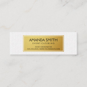 Stylish Metallic Gold with Subtle Wavy Pattern Mini Business Card