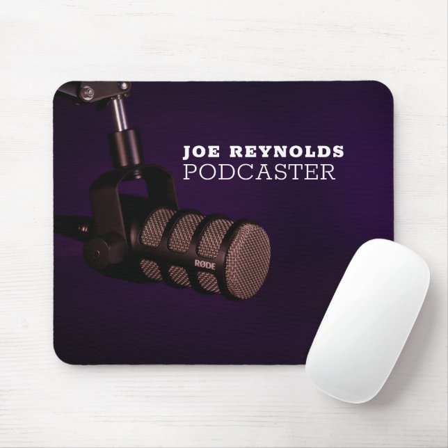 Stylish Microphone, Podcaster, Podcast Mouse Pad (With Mouse)