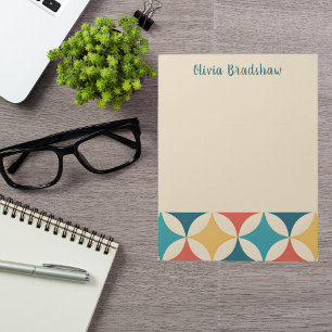 Stylish Mid Century Modern Abstract Retro Pattern Notepad