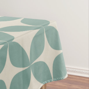 Stylish Mid Century Modern Pattern in Sage Green Tablecloth