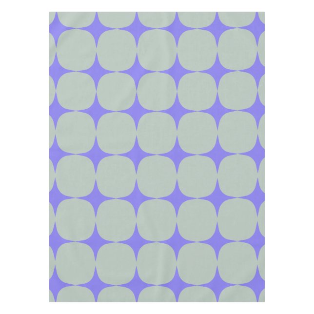 Stylish Mid Century Modern Pattern Purple and Sage Tablecloth (Front)