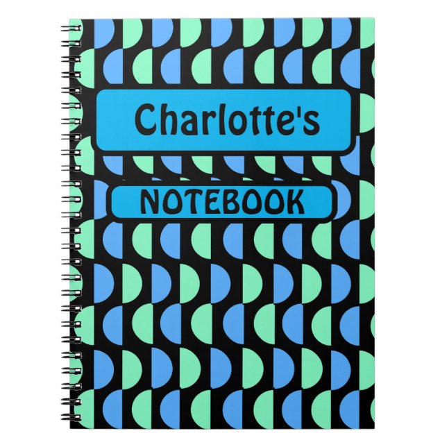 Stylish Mid Mod Geometrical Pattern Notebook (Front)
