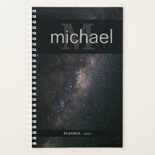 Stylish Milky Way Monogrammed Planner