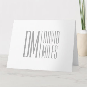 Stylish Minimal & Modern Grey Initials & Name Logo Card