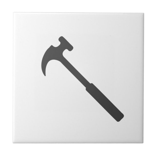 Stylish Minimalism White Black Grey Hammer Ceramic Tile (Front)