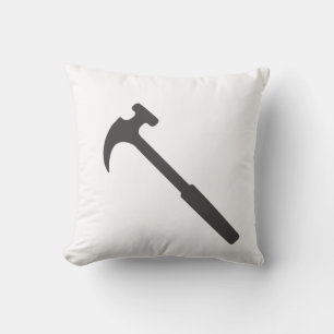 Stylish Minimalism White Black Grey Hammer Cushion