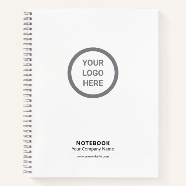 Stylish Minimalist Custom Logo Branded Notebook (Front)